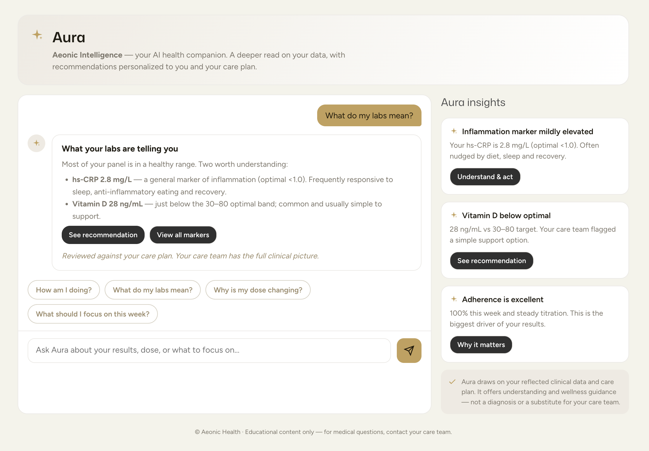 Aeva patient interface mockup
